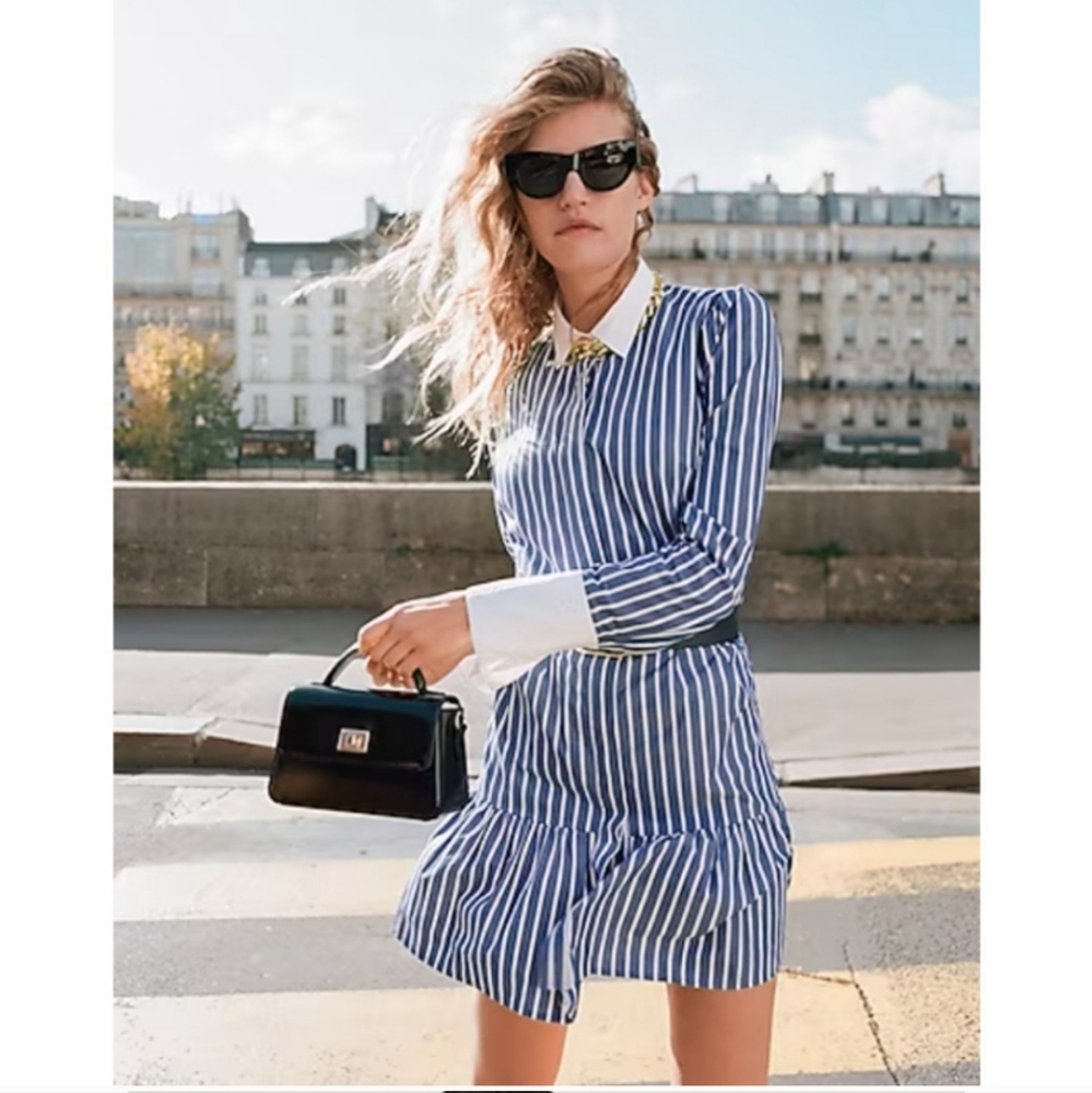 JCrew Blue and White Striped Women's Shirt  Dress